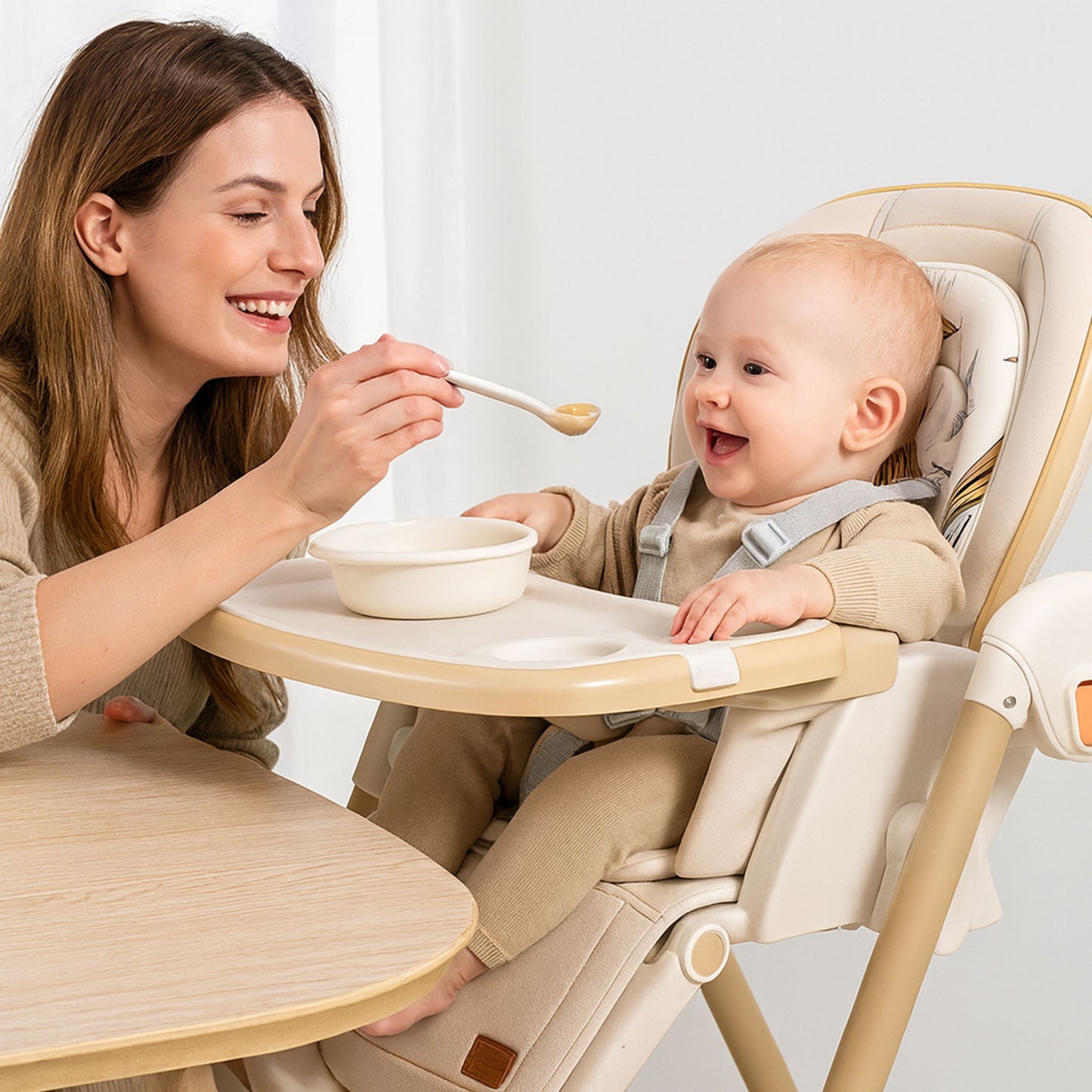 Premium 3-i-1 Babyhøjstol - Spis, Sov og Leg
