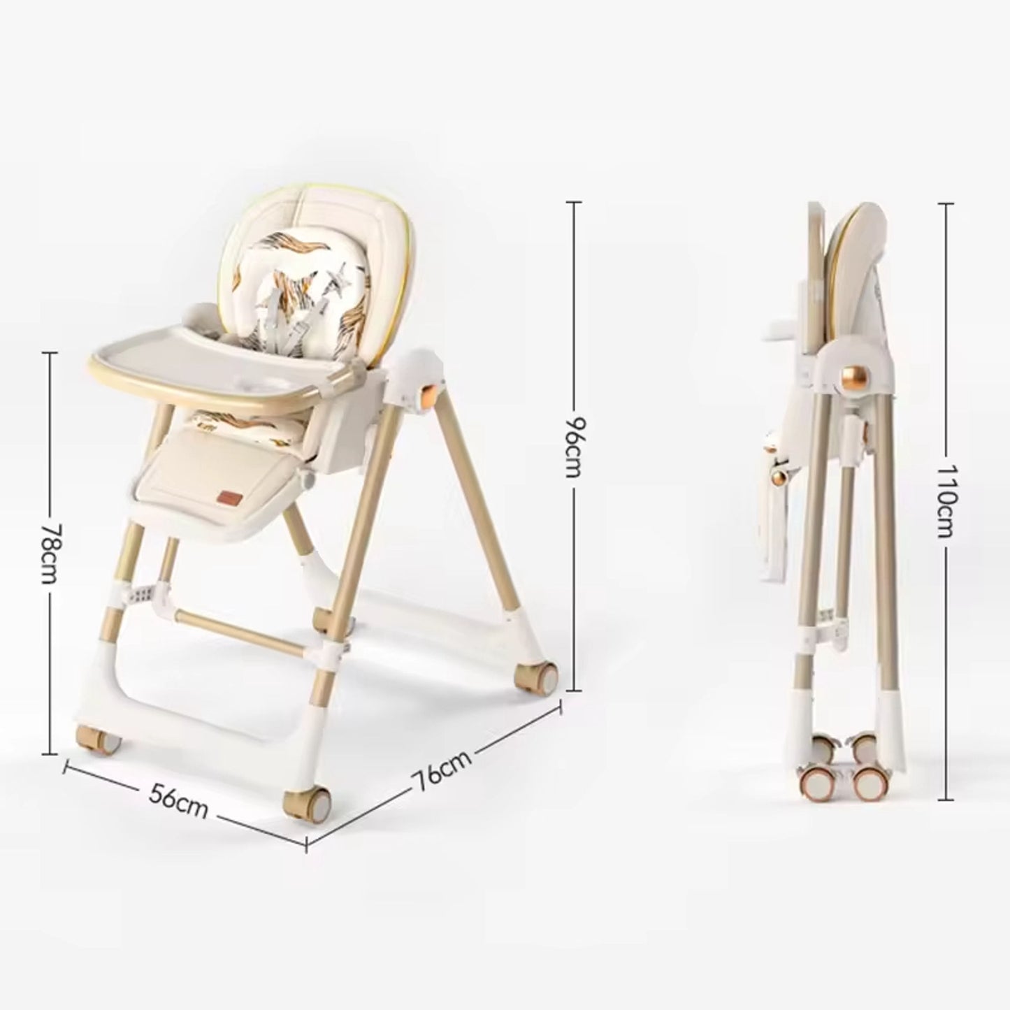 Premium 3-i-1 Babyhøjstol - Spis, Sov og Leg